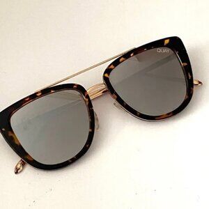 Like New: Quay Tortoise Gold Rimmed Wired Cat-Eye Sunglasses